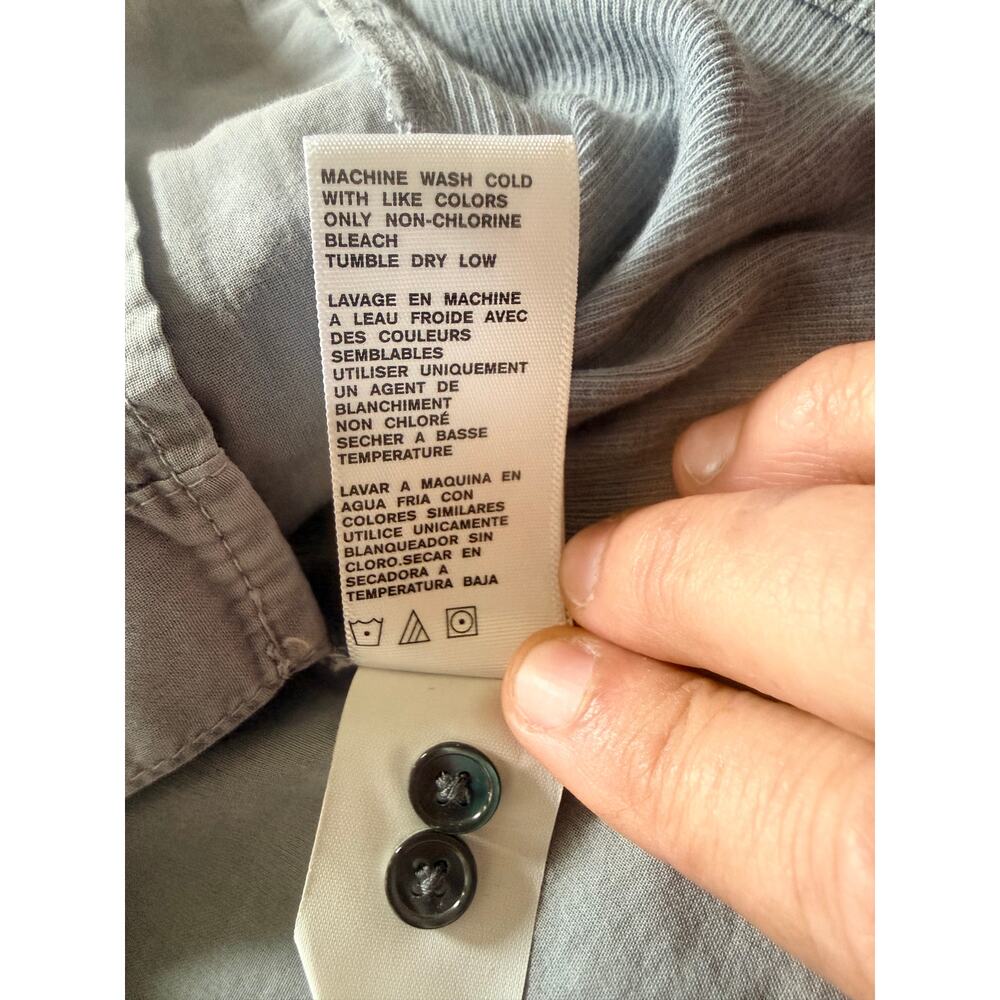 James Perse Women’s Three-Quarter Sleeve Button-Up Shirt Sz. 3-Slate, NWT - Picture 8 of 14